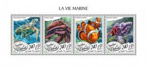 Djibouti - 2018 Marine Life - 4 Stamp Sheet - DJB18113a