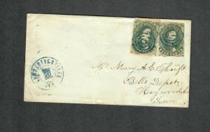 Charlottesville VA Cover Oct 30 1861 CSA Sc#1 2 Copies To Tenn.