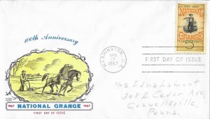 1966 FDC, #1323, 5c National Grange, Fluegel Covers