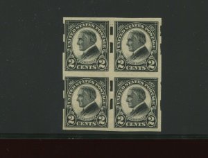 611 Harding Schermack Type 3 Block of 4 Stamps with APEX Cert (611 APS 1)