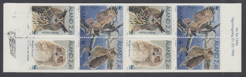 Aland 125a Birds Booklet MNH VF