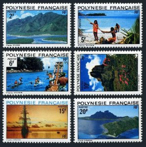 Fr Polynesia 278-283, MNH. Michel 178-183. Polynesian Views 1974. Sailing ship.