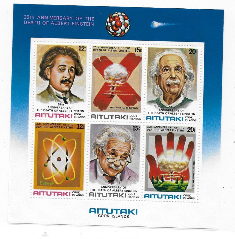 Aitutaki 1980 Albert Einstein Theoretical Physicist S/S Sc 191b MNH C4