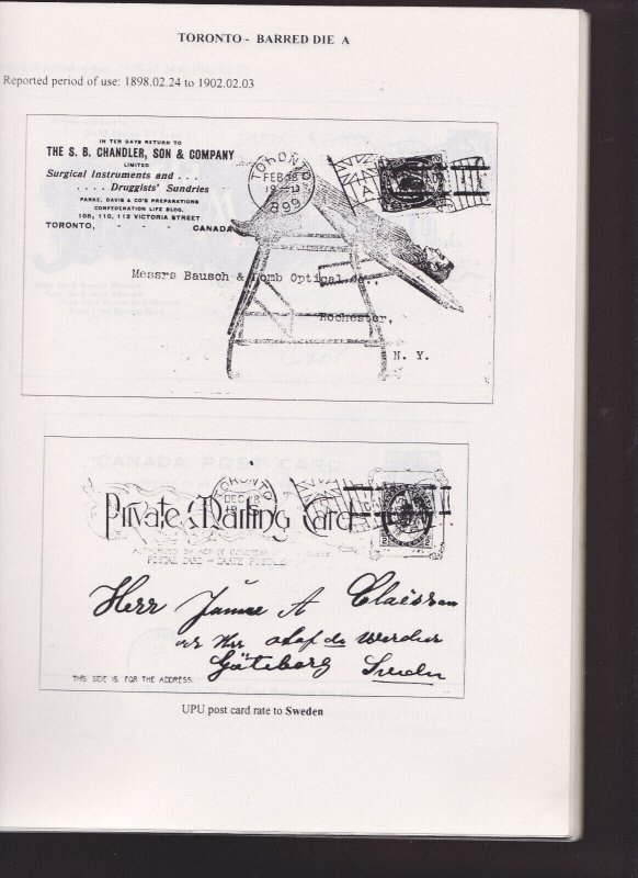 RG HEASMAN  coil bound CANADA'S BICKERDIKE MAIL MARKING MACHINES