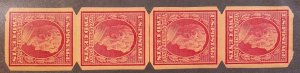 Scott 368 - 2 Cents Lincoln - Guideline Strip Of 4 - MH - SCV - $300