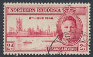 Northern Rhodesia  SG 47 Victory  SC# 47  Used / FU   see detail and scans