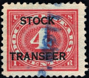 RD3 4¢ Stock Transfer Stamp (1918) Used