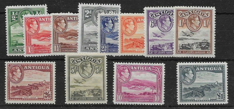 ANTIGUA SG98/109 1938-51 DEFINITIVE SET MTD MINT