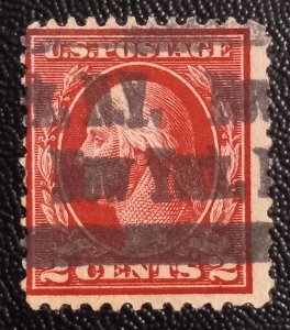 US Scott #406c Used F-VF Rare Lake Shade Carmine Lake New York N.Y.Cancellation