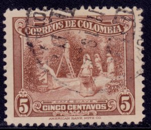 Colombia, 1934, Coffee Harvest, 5c, American Banknote,sc#420, used**