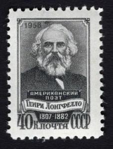 Russia/USSR 1958,An American Writer Henry W. Longfellow,Sc # 2036,VF MNH** KV2