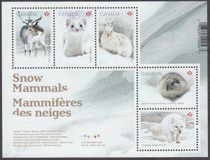 Canada - #3275 Snow Mammals Souvenir Sheet  - MNH