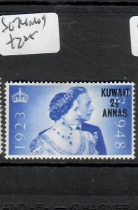 KUWAIT  (PP2910BB)  KGVI OVPT ON GBSILVER  WEDDING  SG 74     MOG 