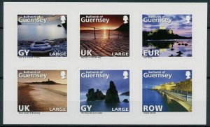 Guernsey 2010 MNH Landscapes Stamps Abstract Guernsey Castles Forts 6v S/A Block
