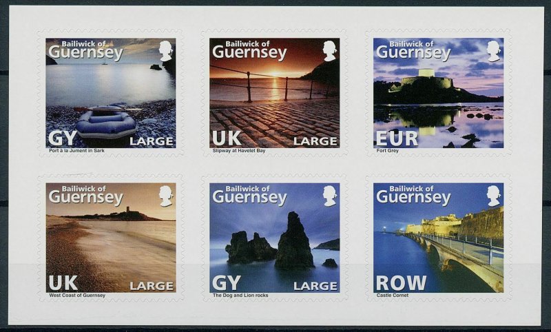 Guernsey 2010 MNH Landscapes Stamps Abstract Guernsey Castles Forts 6v S/A Block 