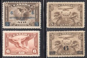 Canada Mint #C1, C3 to 5 VF-NH -- Air Mail C$180.00