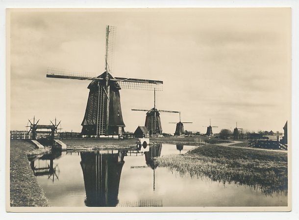 Postal stationery Netherlands 1946 Watermill - Alkmaar