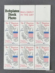 BOBPLATES US #1369 American Legion Mail Early Block F-VF NH ~See Details for Pos