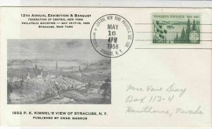 U. S. 1958 12th Annual Ex + Banquet Syracuse N.Y.  Illust. Stamp Cover Ref 37616