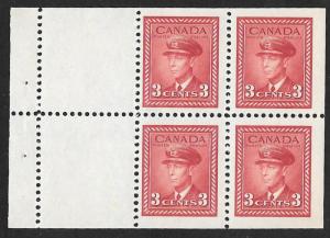 Canada #251A 3 cent King George 6, Pane Stamp Mint OG NH VF