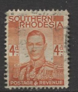 Southern Rhodesia- Scott 45 - KGVI - Definitive -1937 -FU- Single 4d Stamp