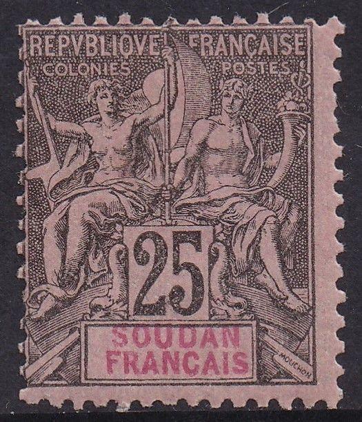 FRENCH SUDAN 1894 PEACE & COMMERCE 25C 