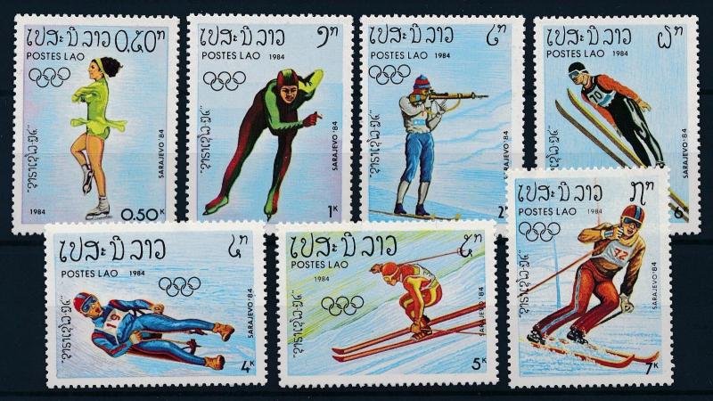 [63126] Laos 1984 Olympic Games Sarajevo - Figure Skating  Skiing  Luge  MNH