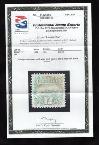 MOMEN: US STAMPS #117 USED PSE CERT LOT #80308