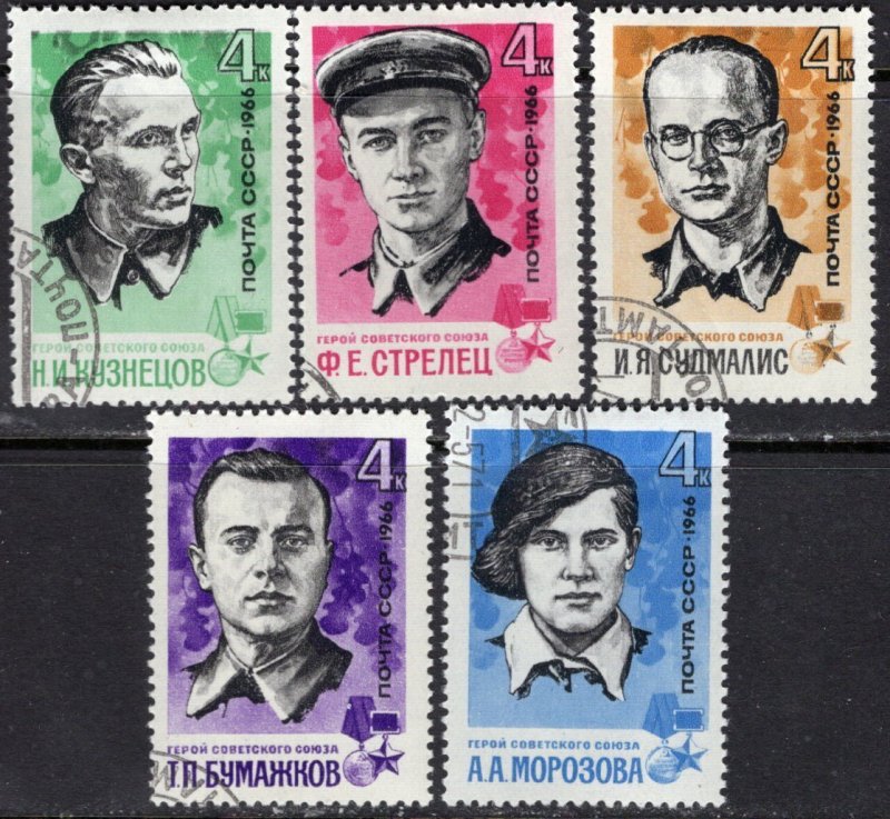 Russia: 1966: Sc. # 3202-3206, Used CTO Cpl. Set