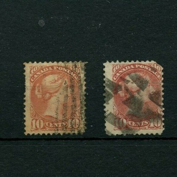 2 x 10 cent ,  Small Queen Canada used