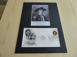 John Paul Jones USA FDC Cover and mounted photograph mount size A4