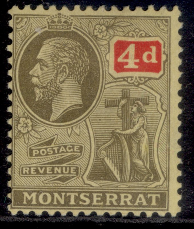 MONTSERRAT GV SG54, 4d grey-black & red/pale yellow, M MINT. 