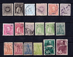 Angola, 51 stamps on 3 scans, mint & used, CV $45.30