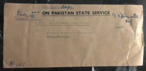 1965 Pakistan State Service Cover To The Consulate In Vienna Austria Wax Seal