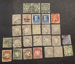 Lot of 27 Classic Germany Bavaria & Danzig Stamps – 19th C.–Early 20th C. Mixed