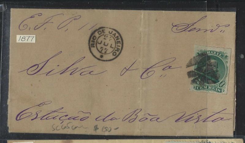 BRAZIL  (PP2701B) 1877 DOM PEDRO ROULETTE 100R RIO TO BOA VISTA