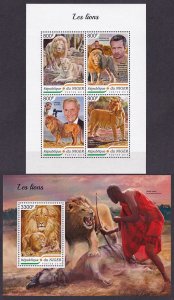 2018 Niger 5893-5896KL+5897/B880 Cats - Lions 26,00 €