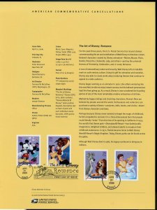 UNITED STATES 2006 THE ART OF DISNEY SOUVENIR PAGE FD CANCELED 