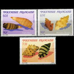 FR.POLYNESIA 1989 - Scott# 523-5 Seashells Set of 3 NH