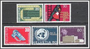 Switzerland #510-514 Anniversaries & Events MNH