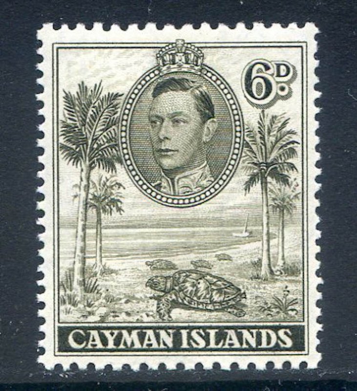 Cayman Islands 6d Brownish Olive SG122b Mounted Mint