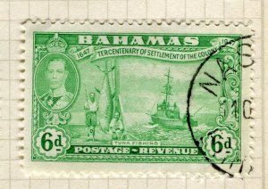 BAHAMAS; 1938 early GVI pictorial issue fine used 6d. value