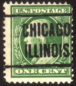 1910, US 1c, Franklin, Used, Chicago precancel, Sc 374