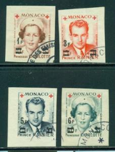 Monaco #288-291 Imperf  CTO  VF  Scott $51.00  Royalty