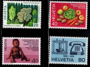 Switzerland Scott 610-613 MNH** 1976  stamp set