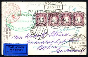 1932 (Oct 22) Postcard from Galway for the direct experimental service to Berlin