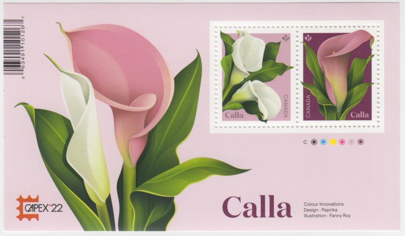 Canada - #3319c Calla Souvenir Sheet With Capex 22 Overprint (Flowers) - MNH