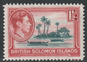 BSI Solomon Islands Scott 69 - SG62, 1939 George VI 1.1/2d MH*