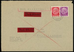 Germany Rain Express Delivery Cover to Neuburg an der Donau 1940 WWII Europe