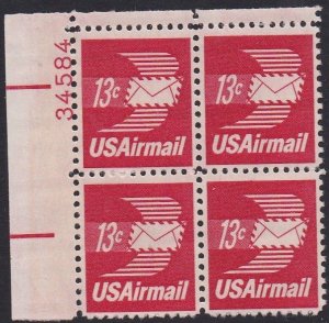 C79 Winged Envelope Plate Block MNH